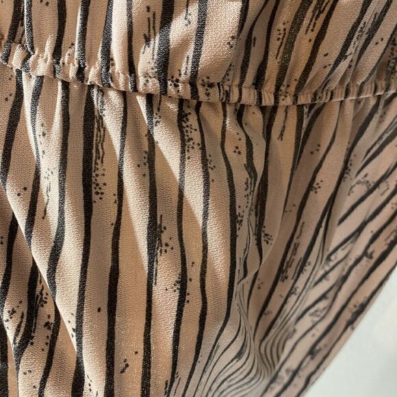 70s Vintage Rustic Stripe Mauve Button-down Dress - Picture 3 of 11